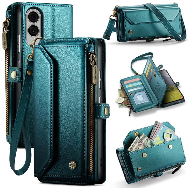 CaseMe C36 Card Slots Zipper Wallet RFID Anti-theft Leather Phone Case, For Galaxy A17 4G, For Galaxy Z Fold7, For Galaxy S25 Edge 5G, For Galaxy A56 5G, For Galaxy A36, For Galaxy S24 FE 5G