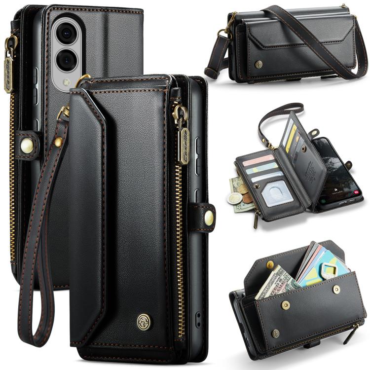CaseMe C36 Card Slots Zipper Wallet RFID Anti-theft Leather Phone Case, For Galaxy A17 4G, For Galaxy Z Fold7, For Galaxy S25 Edge 5G, For Galaxy A56 5G, For Galaxy A36, For Galaxy S24 FE 5G