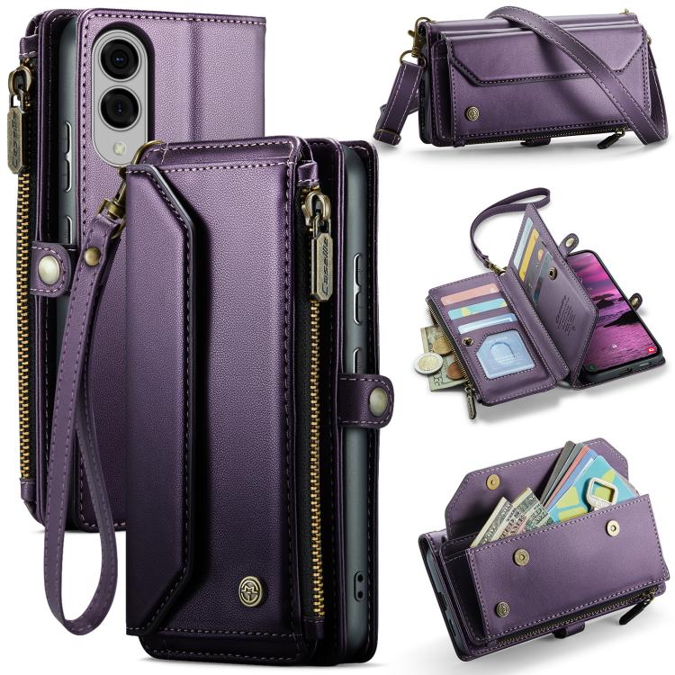 CaseMe C36 Card Slots Zipper Wallet RFID Anti-theft Leather Phone Case, For Galaxy A17 4G, For Galaxy Z Fold7, For Galaxy S25 Edge 5G, For Galaxy A56 5G, For Galaxy A36, For Galaxy S24 FE 5G