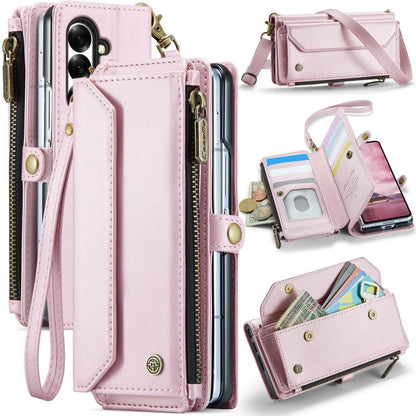 CaseMe C36 Card Slots Zipper Wallet RFID Anti-theft Leather Phone Case, For Galaxy A17 4G, For Galaxy Z Fold7, For Galaxy S25 Edge 5G, For Galaxy A56 5G, For Galaxy A36, For Galaxy S24 FE 5G