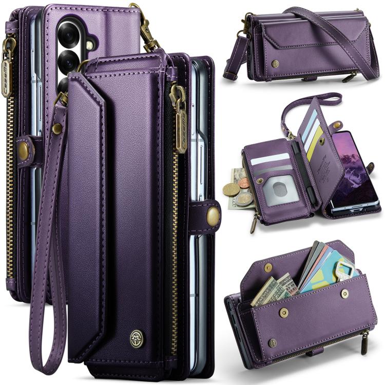 CaseMe C36 Card Slots Zipper Wallet RFID Anti-theft Leather Phone Case
