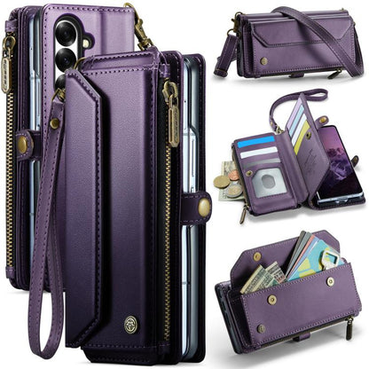 CaseMe C36 Card Slots Zipper Wallet RFID Anti-theft Leather Phone Case, For Galaxy A17 4G, For Galaxy Z Fold7, For Galaxy S25 Edge 5G, For Galaxy A56 5G, For Galaxy A36, For Galaxy S24 FE 5G