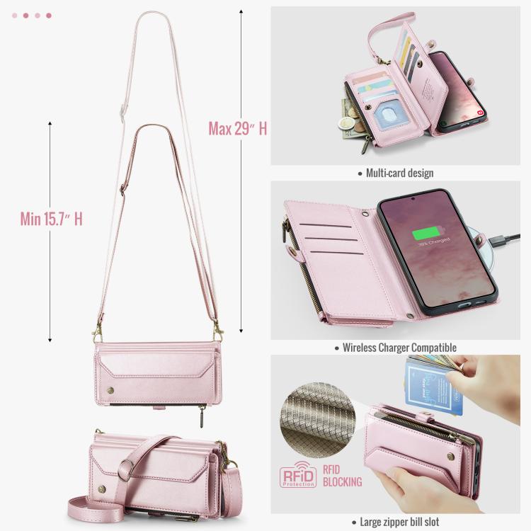 CaseMe C36 Card Slots Zipper Wallet RFID Anti-theft Leather Phone Case