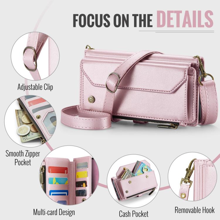 CaseMe C36 Card Slots Zipper Wallet RFID Anti-theft Leather Phone Case