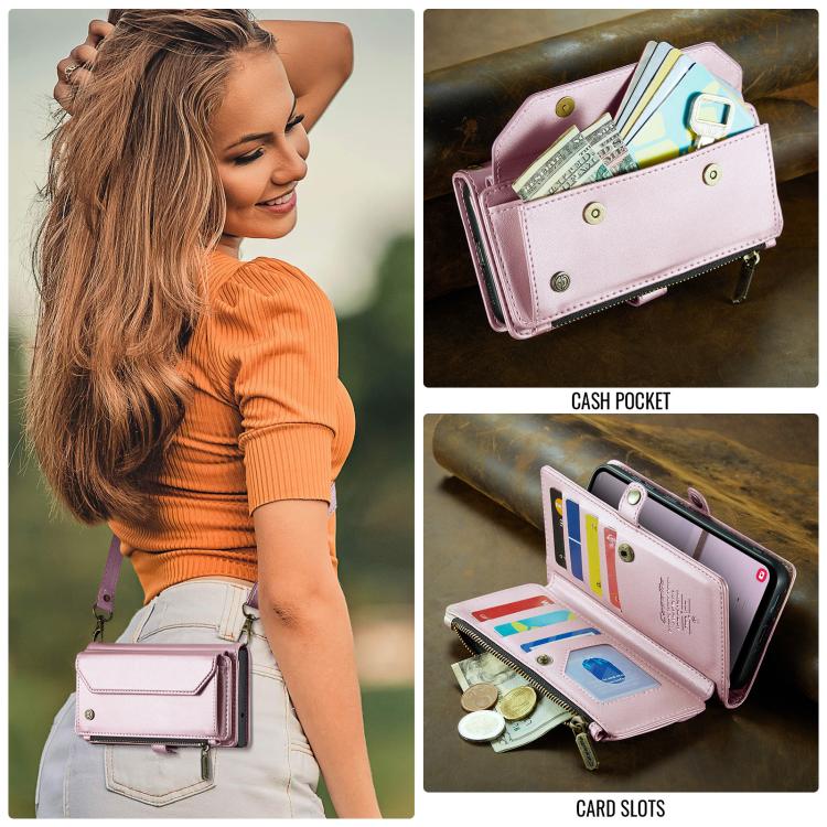 CaseMe C36 Card Slots Zipper Wallet RFID Anti-theft Leather Phone Case, For Galaxy A17 4G, For Galaxy Z Fold7, For Galaxy S25 Edge 5G, For Galaxy A56 5G, For Galaxy A36, For Galaxy S24 FE 5G