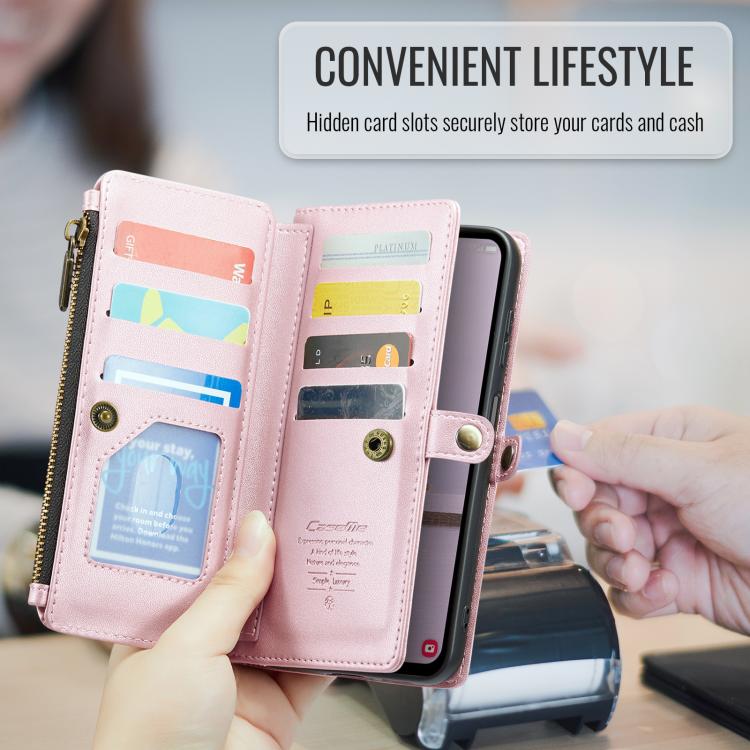 CaseMe C36 Card Slots Zipper Wallet RFID Anti-theft Leather Phone Case, For Galaxy A17 4G, For Galaxy Z Fold7, For Galaxy S25 Edge 5G, For Galaxy A56 5G, For Galaxy A36, For Galaxy S24 FE 5G