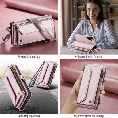 CaseMe C36 Card Slots Zipper Wallet RFID Anti-theft Leather Phone Case, For Galaxy A17 4G, For Galaxy Z Fold7, For Galaxy S25 Edge 5G, For Galaxy A56 5G, For Galaxy A36, For Galaxy S24 FE 5G