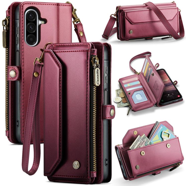 CaseMe C36 Card Slots Zipper Wallet RFID Anti-theft Leather Phone Case, For Galaxy A17 4G, For Galaxy Z Fold7, For Galaxy S25 Edge 5G, For Galaxy A56 5G, For Galaxy A36, For Galaxy S24 FE 5G