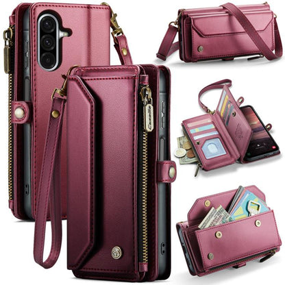 CaseMe C36 Card Slots Zipper Wallet RFID Anti-theft Leather Phone Case, For Galaxy A17 4G, For Galaxy Z Fold7, For Galaxy S25 Edge 5G, For Galaxy A56 5G, For Galaxy A36, For Galaxy S24 FE 5G