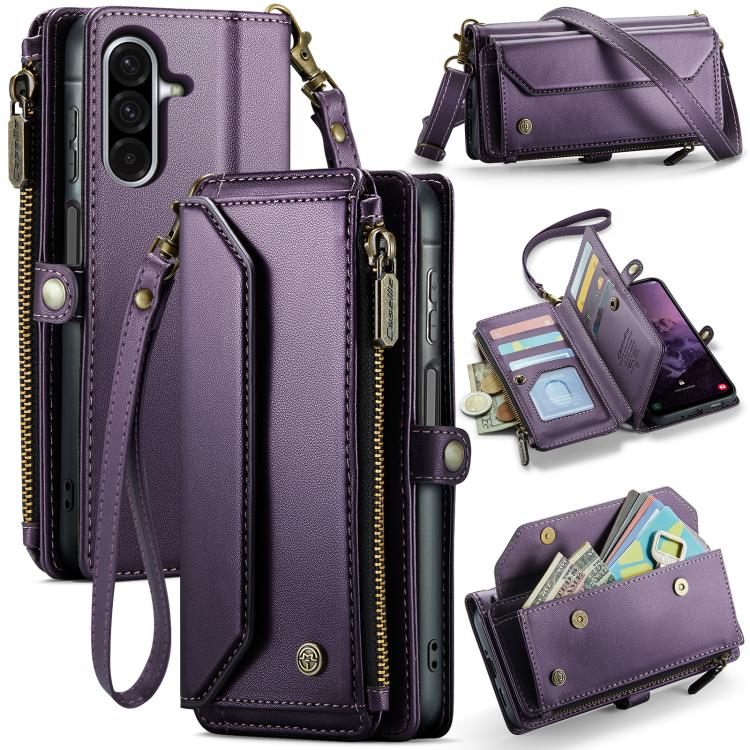 CaseMe C36 Card Slots Zipper Wallet RFID Anti-theft Leather Phone Case, For Galaxy A17 4G, For Galaxy Z Fold7, For Galaxy S25 Edge 5G, For Galaxy A56 5G, For Galaxy A36, For Galaxy S24 FE 5G