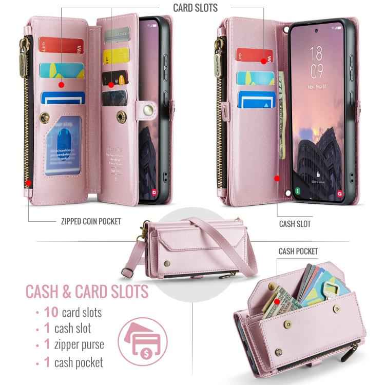 CaseMe C36 Card Slots Zipper Wallet RFID Anti-theft Leather Phone Case, For Samsung Galaxy S26+ 5G, For Samsung Galaxy S26 Ultra 5G, For Samsung Galaxy S26 5G, For Samsung Galaxy S25 FE 5G, For Samsung Galaxy A17 4G, For Samsung Galaxy Z Fold7         ...