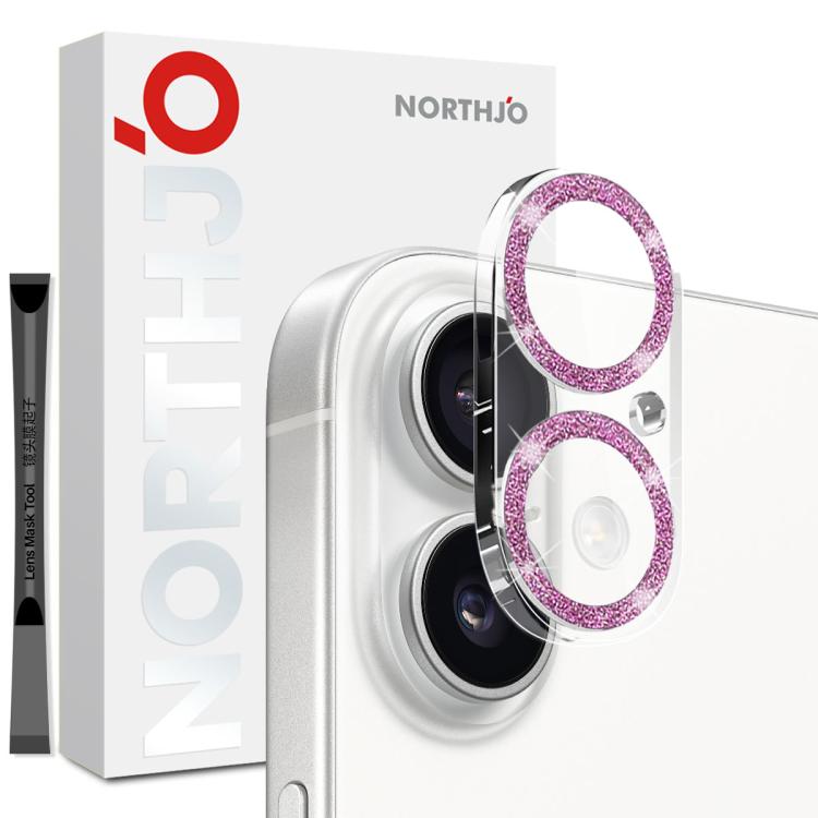 NORTHJO Camera Lens Protector Glitter Ring 3D Tempered Glass Film