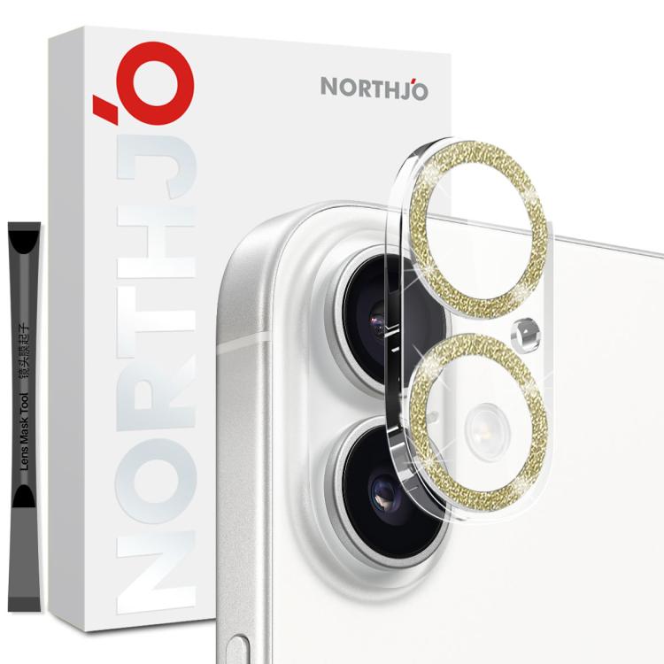 NORTHJO Camera Lens Protector Glitter Ring 3D Tempered Glass Film