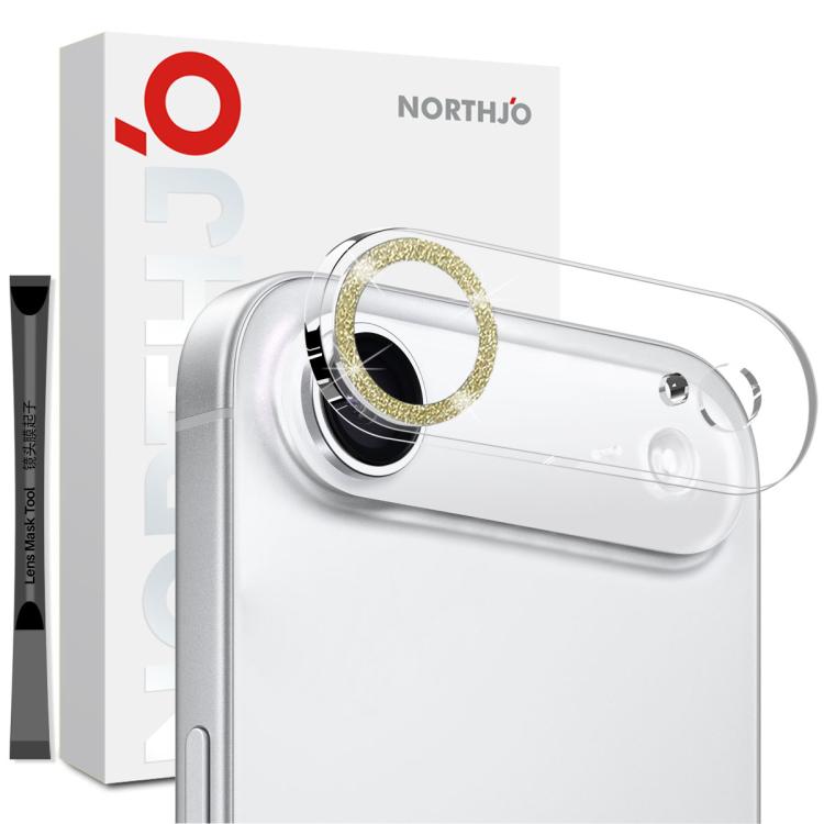 NORTHJO Camera Lens Protector Glitter Ring 3D Tempered Glass Film