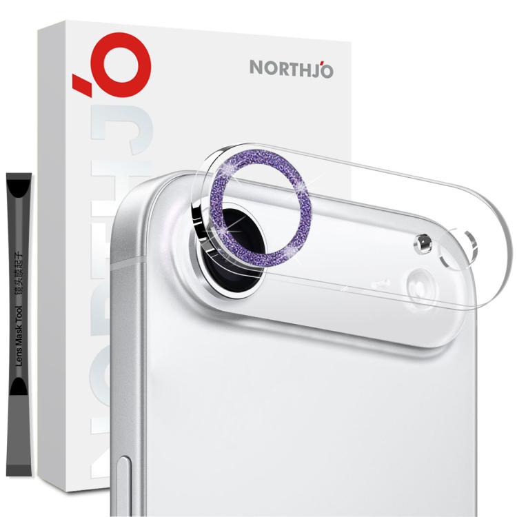 NORTHJO Camera Lens Protector Glitter Ring 3D Tempered Glass Film
