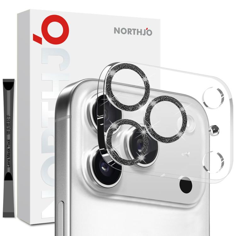 NORTHJO Camera Lens Protector Glitter Ring 3D Tempered Glass Film