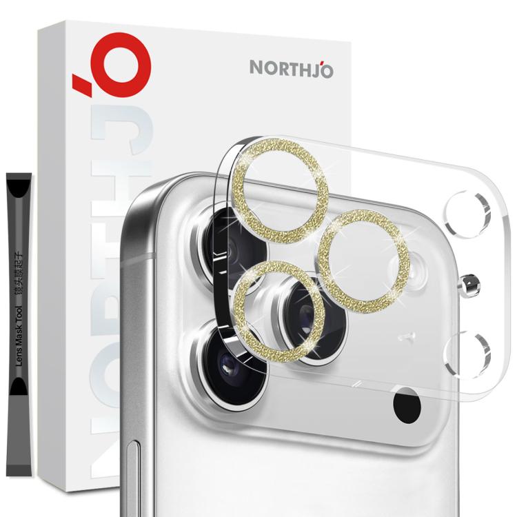 NORTHJO Camera Lens Protector Glitter Ring 3D Tempered Glass Film