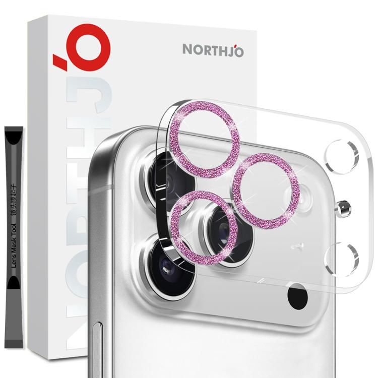 NORTHJO Camera Lens Protector Glitter Ring 3D Tempered Glass Film