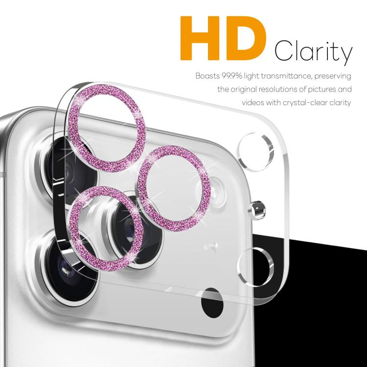 NORTHJO Camera Lens Protector Glitter Ring 3D Tempered Glass Film
