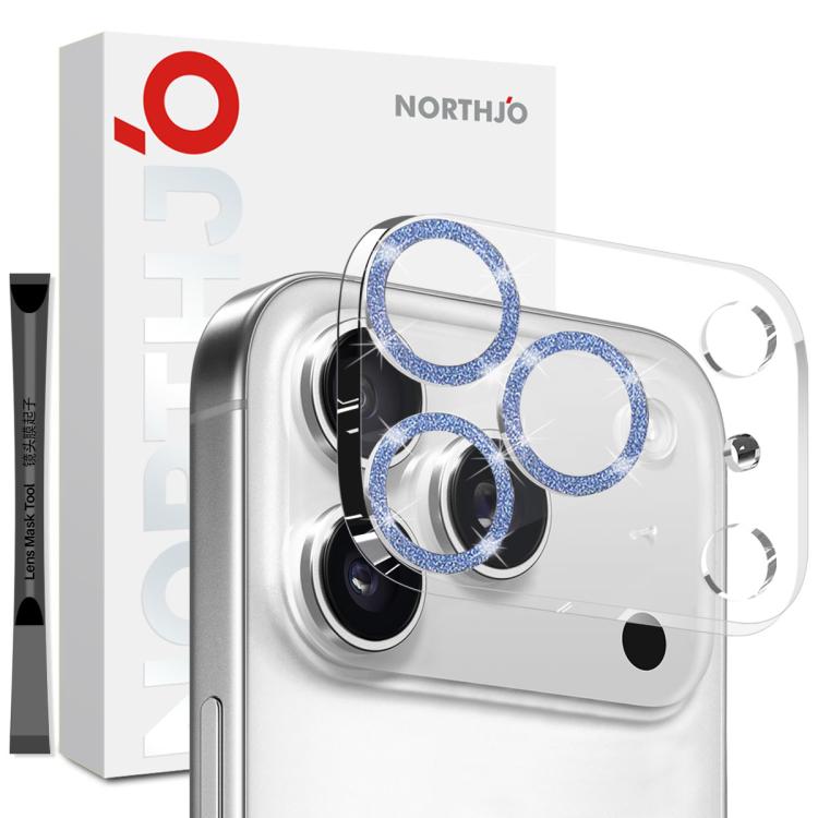 NORTHJO Camera Lens Protector Glitter Ring 3D Tempered Glass Film