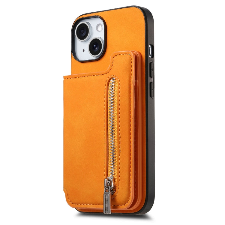 Retro MagSafe Zipper Wallet Card Bag Back Phone Case