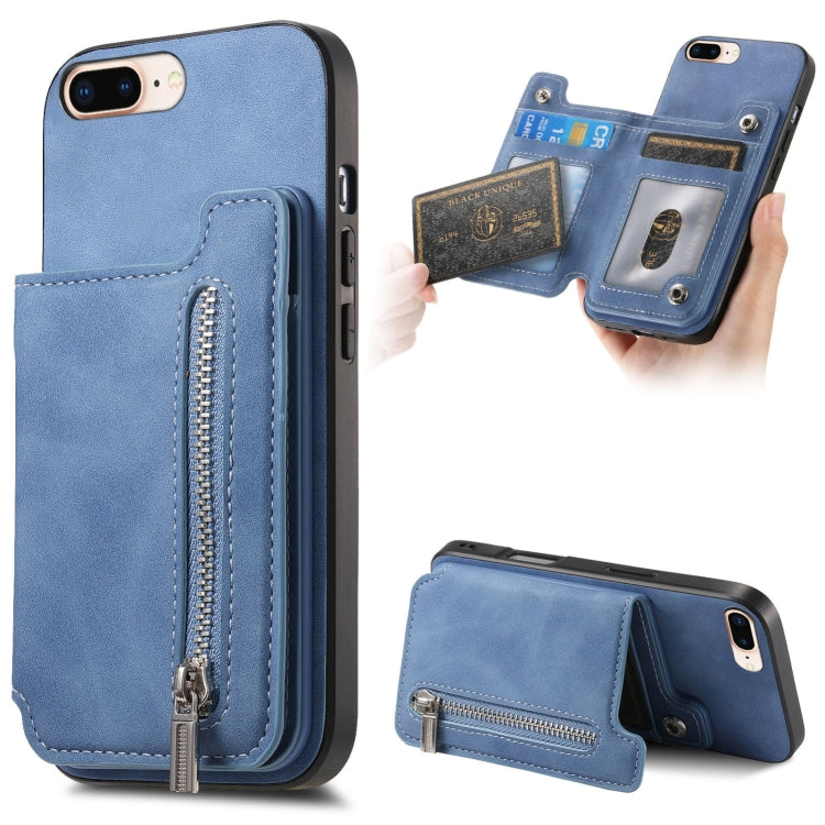 Retro MagSafe Zipper Wallet Card Bag Back Phone Case