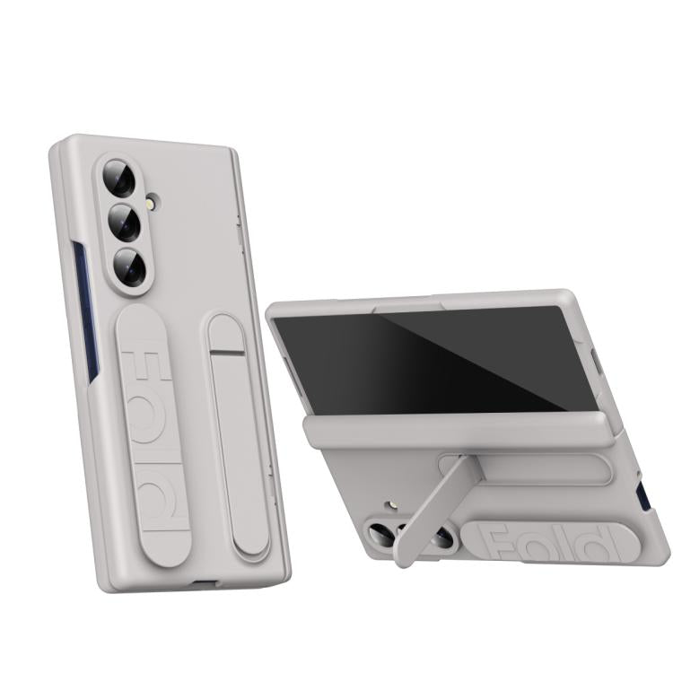 Bazher Shell Film Integrated Holder Shockproof Phone Case, For Galaxy Z Fold8 5G, For Galaxy Z Fold8 Ultra 5G, For Galaxy Z TriFold, For Galaxy Z Fold7 5G, For Galaxy Z Fold6 5G, For Galaxy Z Fold5 5G, For Galaxy Z Fold4, For Galaxy Z Fold3 5G