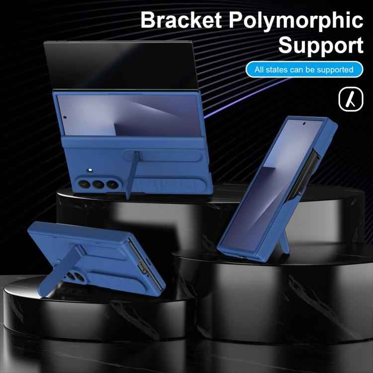 Bazher Shell Film Integrated Holder Shockproof Phone Case, For Samsung Galaxy Z TriFold, For Samsung Galaxy Z Fold7 5G, For Samsung Galaxy Z Fold6 5G, For Samsung Galaxy Z Fold5 5G, For Samsung Galaxy Z Fold4, For Samsung Galaxy Z Fold3 5G