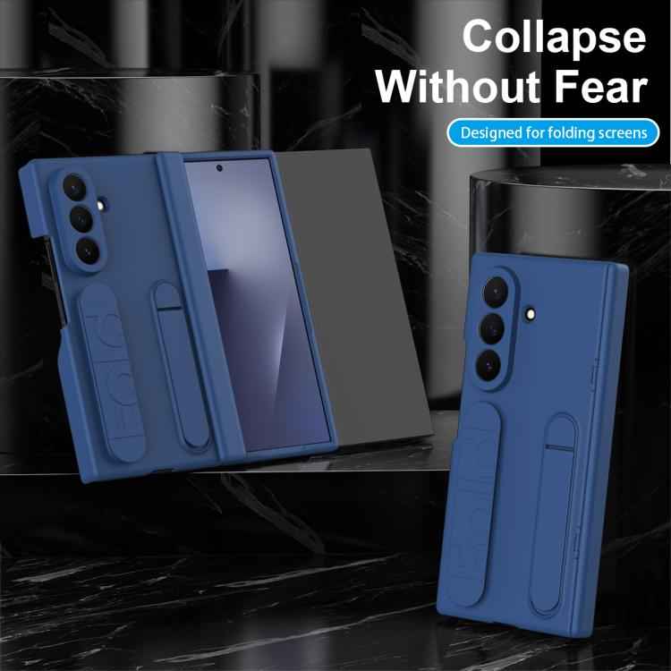 Bazher Shell Film Integrated Holder Shockproof Phone Case, For Samsung Galaxy Z TriFold, For Samsung Galaxy Z Fold7 5G, For Samsung Galaxy Z Fold6 5G, For Samsung Galaxy Z Fold5 5G, For Samsung Galaxy Z Fold4, For Samsung Galaxy Z Fold3 5G