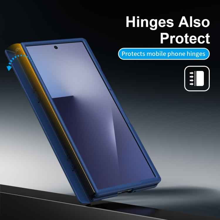 Bazher Shell Film Integrated Holder Shockproof Phone Case, For Samsung Galaxy Z TriFold, For Samsung Galaxy Z Fold7 5G, For Samsung Galaxy Z Fold6 5G, For Samsung Galaxy Z Fold5 5G, For Samsung Galaxy Z Fold4, For Samsung Galaxy Z Fold3 5G