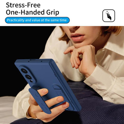 Bazher Shell Film Integrated Holder Shockproof Phone Case, For Galaxy Z Fold8 5G, For Galaxy Z Fold8 Ultra 5G, For Galaxy Z TriFold, For Galaxy Z Fold7 5G, For Galaxy Z Fold6 5G, For Galaxy Z Fold5 5G, For Galaxy Z Fold4, For Galaxy Z Fold3 5G