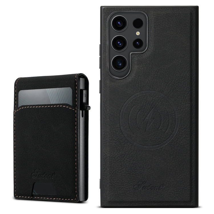 Suteni H19 Litchi Texture 2-in-1 MagSafe Removable Card Case Back Phone Case, For Samsung Galaxy S26+ 5G, For Samsung Galaxy S26 Ultra 5G, For Samsung Galaxy S25 5G, For Samsung Galaxy S25+ 5G, For Samsung Galaxy S25 Ultra 5G                           ...