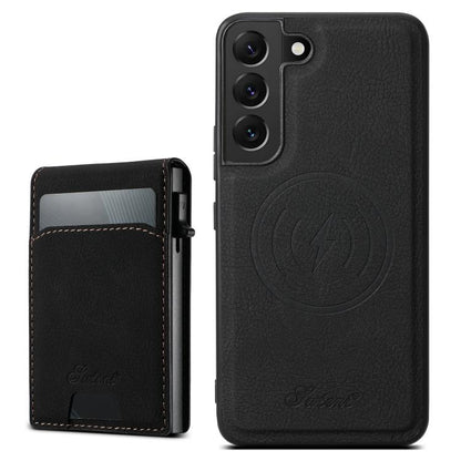 Suteni H19 Litchi Texture 2-in-1 MagSafe Removable Card Case Back Phone Case, For Samsung Galaxy S26+ 5G, For Samsung Galaxy S26 Ultra 5G, For Samsung Galaxy S25 5G, For Samsung Galaxy S25+ 5G, For Samsung Galaxy S25 Ultra 5G                           ...