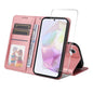 ENKAY Card Wallet Calf Texture Leather Phone Case with Screen Film, For Galaxy A36 5G, For Galaxy S25 5G, For Galaxy S25+ 5G, For Galaxy S25 Ultra 5G, For Galaxy S24 Ultra 5G, For Galaxy S24+ 5G, For Galaxy S24 5G, For Galaxy F16 / M16