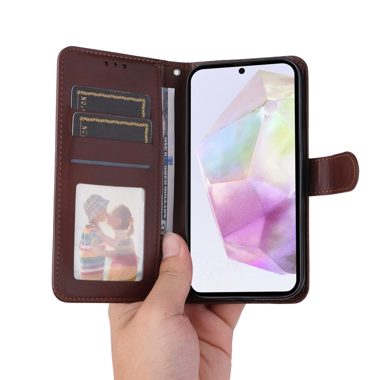 ENKAY Card Wallet Calf Texture Leather Phone Case with Screen Film, For Galaxy A36 5G, For Galaxy S25 5G, For Galaxy S25+ 5G, For Galaxy S25 Ultra 5G, For Galaxy S24 Ultra 5G, For Galaxy S24+ 5G, For Galaxy S24 5G, For Galaxy F16 / M16
