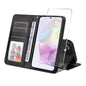ENKAY Card Wallet Calf Texture Leather Phone Case with Screen Film, For Galaxy A36 5G, For Galaxy S25 5G, For Galaxy S25+ 5G, For Galaxy S25 Ultra 5G, For Galaxy S24 Ultra 5G, For Galaxy S24+ 5G, For Galaxy S24 5G, For Galaxy F16 / M16