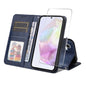 ENKAY Card Wallet Calf Texture Leather Phone Case with Screen Film, For Galaxy A36 5G, For Galaxy S25 5G, For Galaxy S25+ 5G, For Galaxy S25 Ultra 5G, For Galaxy S24 Ultra 5G, For Galaxy S24+ 5G, For Galaxy S24 5G, For Galaxy F16 / M16