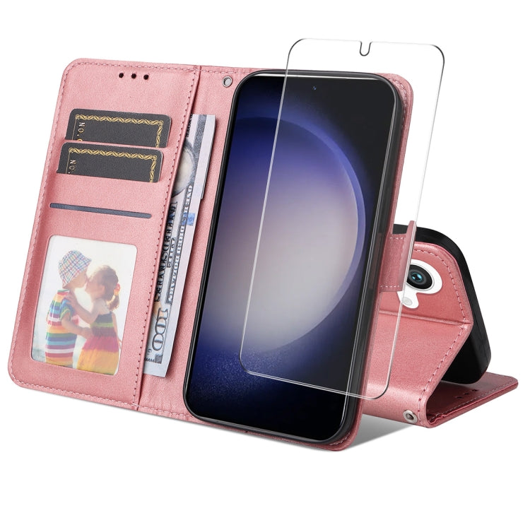 ENKAY Card Wallet Calf Texture Leather Phone Case with Screen Film, For Galaxy A36 5G, For Galaxy S25 5G, For Galaxy S25+ 5G, For Galaxy S25 Ultra 5G, For Galaxy S24 Ultra 5G, For Galaxy S24+ 5G, For Galaxy S24 5G, For Galaxy F16 / M16