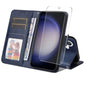 ENKAY Card Wallet Calf Texture Leather Phone Case with Screen Film, For Galaxy A36 5G, For Galaxy S25 5G, For Galaxy S25+ 5G, For Galaxy S25 Ultra 5G, For Galaxy S24 Ultra 5G, For Galaxy S24+ 5G, For Galaxy S24 5G, For Galaxy F16 / M16