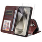 ENKAY Card Wallet Calf Texture Leather Phone Case with Screen Film, For Galaxy A36 5G, For Galaxy S25 5G, For Galaxy S25+ 5G, For Galaxy S25 Ultra 5G, For Galaxy S24 Ultra 5G, For Galaxy S24+ 5G, For Galaxy S24 5G, For Galaxy F16 / M16