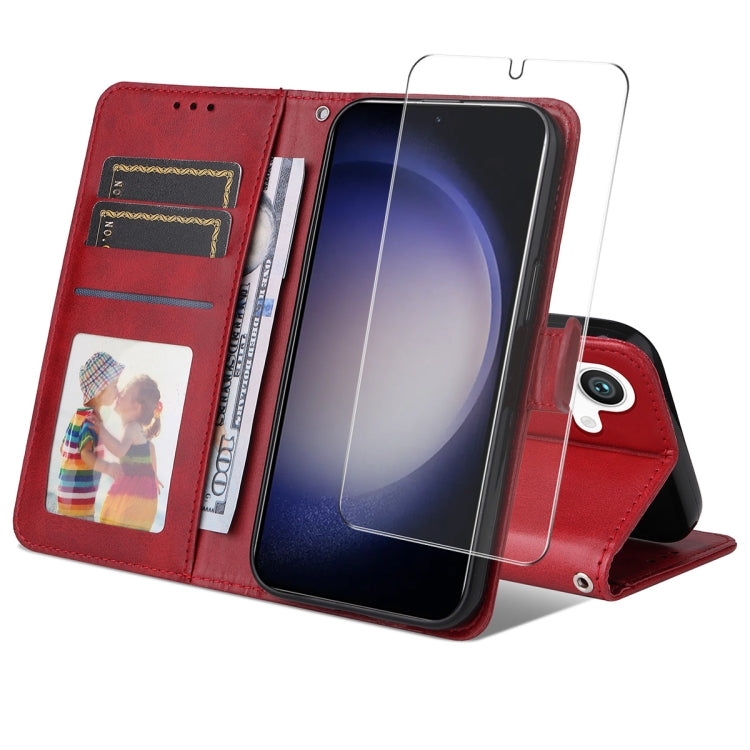 ENKAY Card Wallet Calf Texture Leather Phone Case with Screen Film, For Galaxy A36 5G, For Galaxy S25 5G, For Galaxy S25+ 5G, For Galaxy S25 Ultra 5G, For Galaxy S24 Ultra 5G, For Galaxy S24+ 5G, For Galaxy S24 5G, For Galaxy F16 / M16
