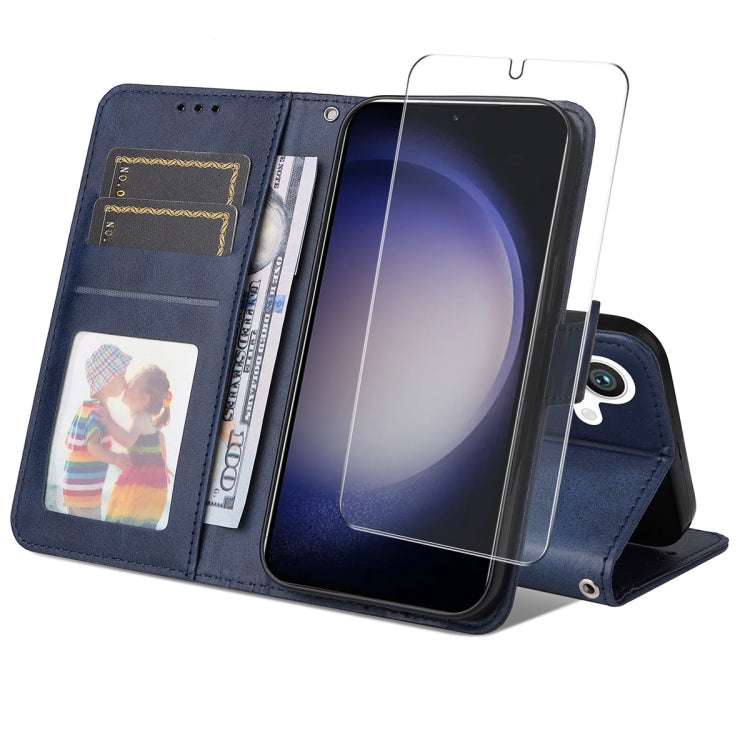 ENKAY Card Wallet Calf Texture Leather Phone Case with Screen Film, For Galaxy A36 5G, For Galaxy S25 5G, For Galaxy S25+ 5G, For Galaxy S25 Ultra 5G, For Galaxy S24 Ultra 5G, For Galaxy S24+ 5G, For Galaxy S24 5G, For Galaxy F16 / M16