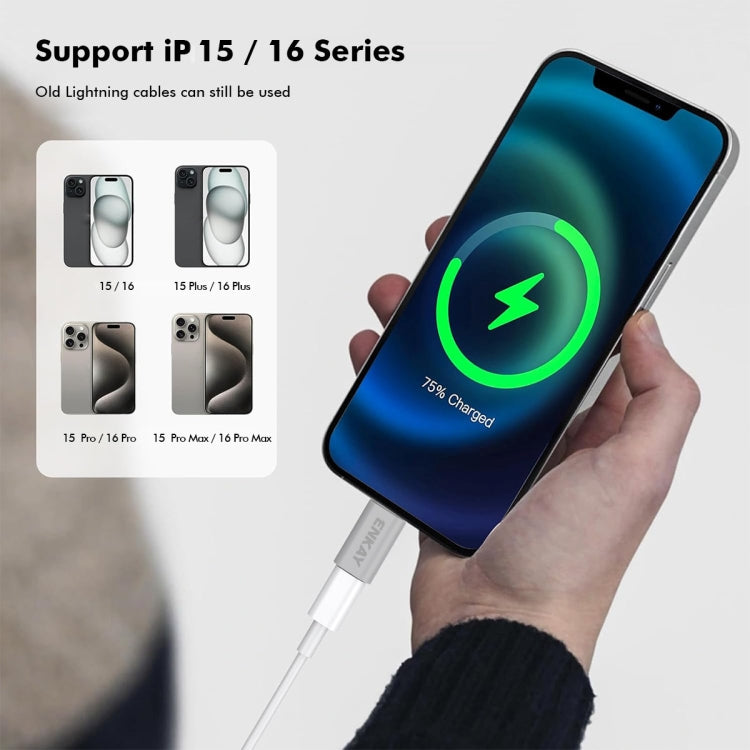 ENKAY ENK-AT120 Aluminium Alloy 8 Pin to Type-C Data Transfer & Charging Adapter