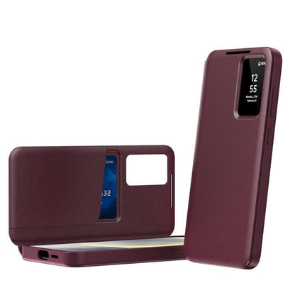 Smart View Window Leather Phone Case with Card Slot, For Galaxy S25 FE 5G, For Galaxy A17, For Galaxy Z Fold7 5G, For Galaxy S25 Edge 5G, For Galaxy A56 5G, For Samsung Galaxy S25 5G, For Samsung Galaxy S25+ 5G, For Samsung Galaxy S25 Ultra 5G