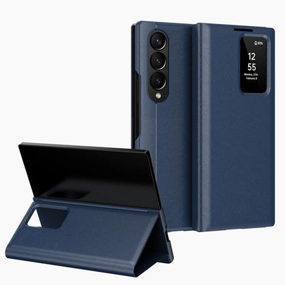 Smart View Window Leather Phone Case with Card Slot, For Samsung Galaxy Z Fold3 5G