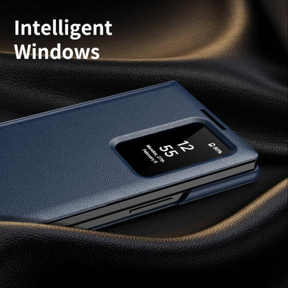 Smart View Window Leather Phone Case with Card Slot, For Samsung Galaxy Z Fold3 5G
