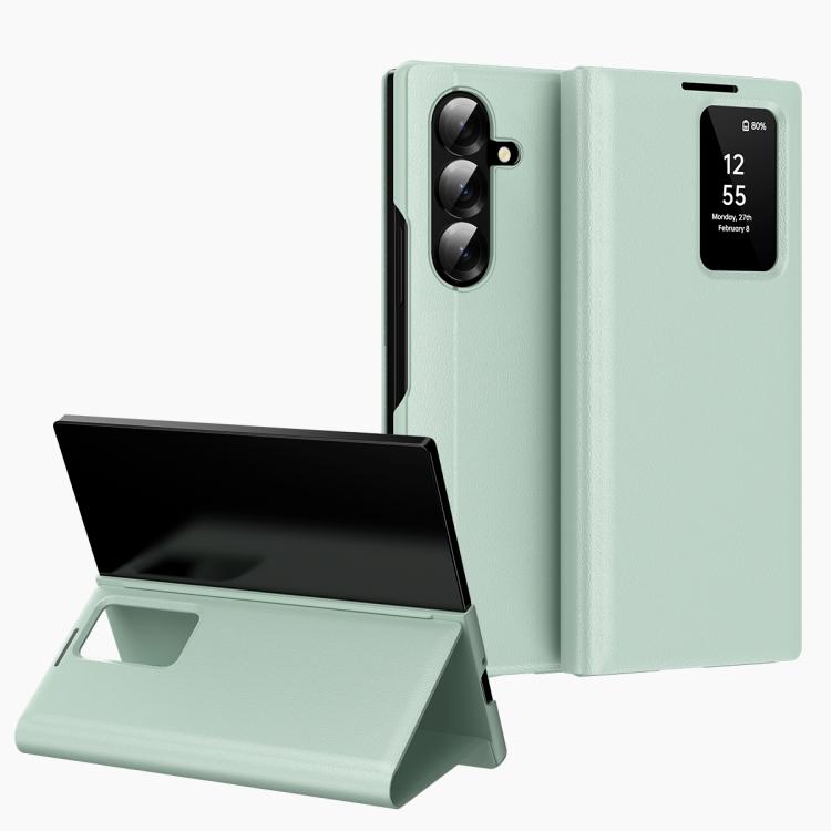 Smart View Window Leather Phone Case with Card Slot, For Galaxy S25 FE 5G, For Galaxy A17, For Galaxy Z Fold7 5G, For Galaxy S25 Edge 5G, For Galaxy A56 5G, For Samsung Galaxy S25 5G, For Samsung Galaxy S25+ 5G, For Samsung Galaxy S25 Ultra 5G