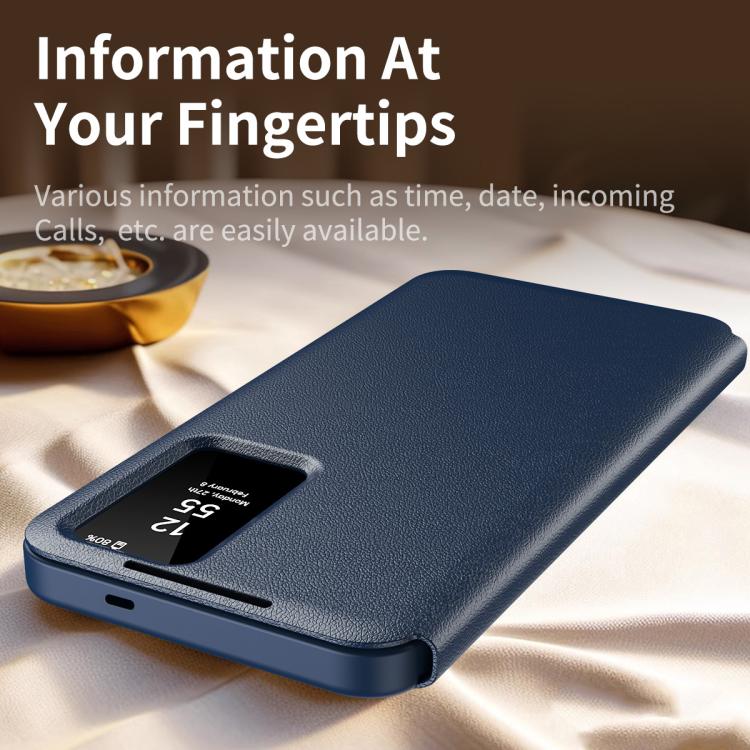 Smart View Window Leather Phone Case with Card Slot, For Galaxy S25 FE 5G, For Galaxy A17, For Galaxy Z Fold7 5G, For Galaxy S25 Edge 5G, For Galaxy A56 5G, For Samsung Galaxy S25 5G, For Samsung Galaxy S25+ 5G, For Samsung Galaxy S25 Ultra 5G