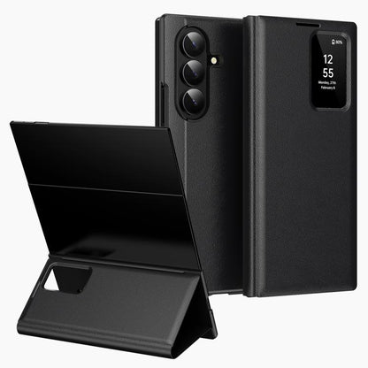 Smart View Window Leather Phone Case with Card Slot, For Galaxy Z Fold8 5G, For Galaxy S26 FE 5G, For Galaxy Fold8 Ultra 5G, For Galaxy Z TriFold, For Galaxy S26 Ultra 5G, For Galaxy A57 5G, For Galaxy A37 5G, For Galaxy A27 5G