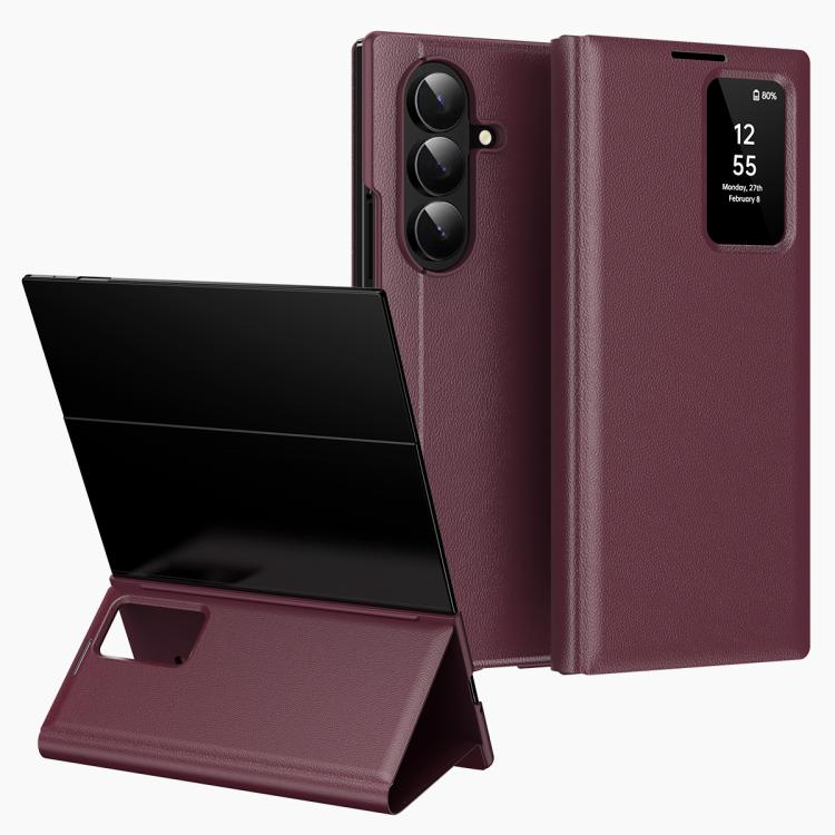 Smart View Window Leather Phone Case with Card Slot, For Galaxy Z Fold8 5G, For Galaxy S26 FE 5G, For Galaxy Fold8 Ultra 5G, For Galaxy Z TriFold, For Galaxy S26 Ultra 5G, For Galaxy A57 5G, For Galaxy A37 5G, For Galaxy A27 5G